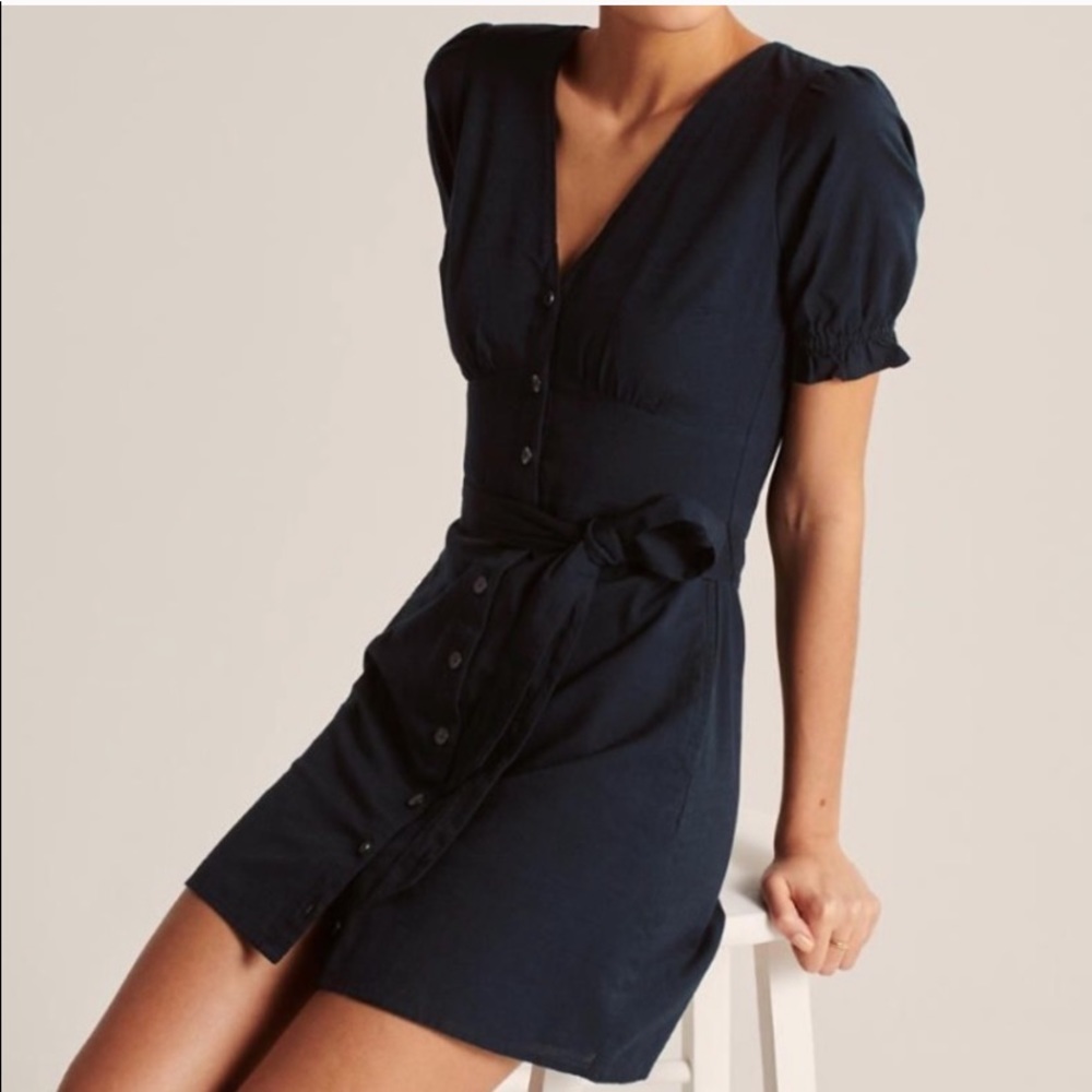 Abercrombie & Fitch V-Cut Navy Blue Dress